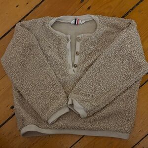 Cozy Beige Button-Up Men's Sweater